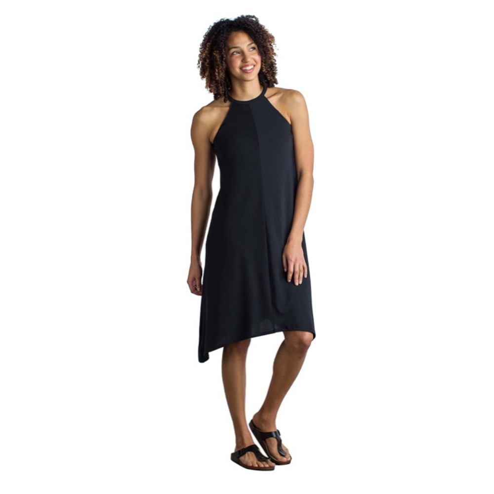 Exofficio Wanderlux Halter Dress Black Small NEW Travel Minimalist Packable